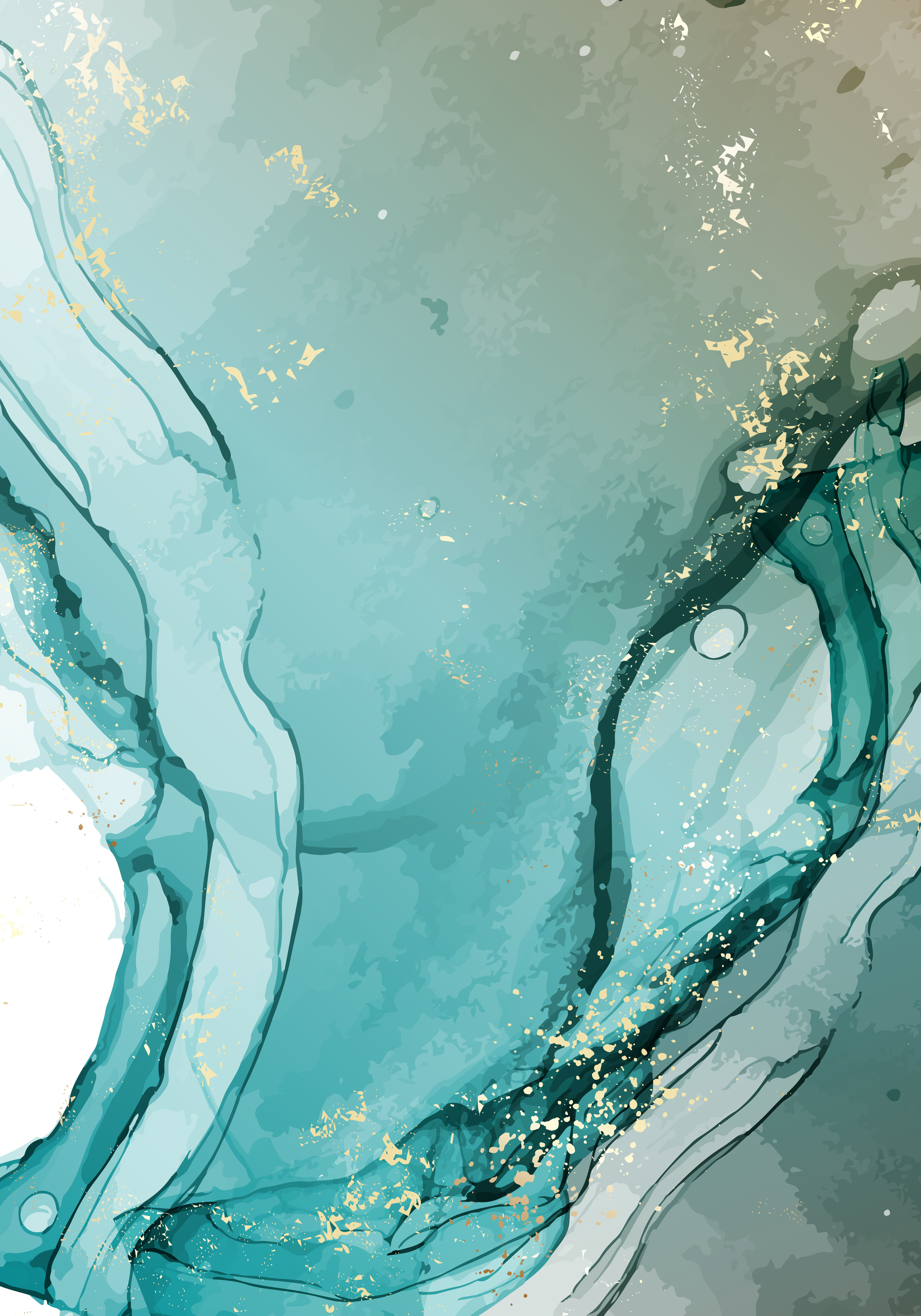 Emerald Abstract Watercolor Background